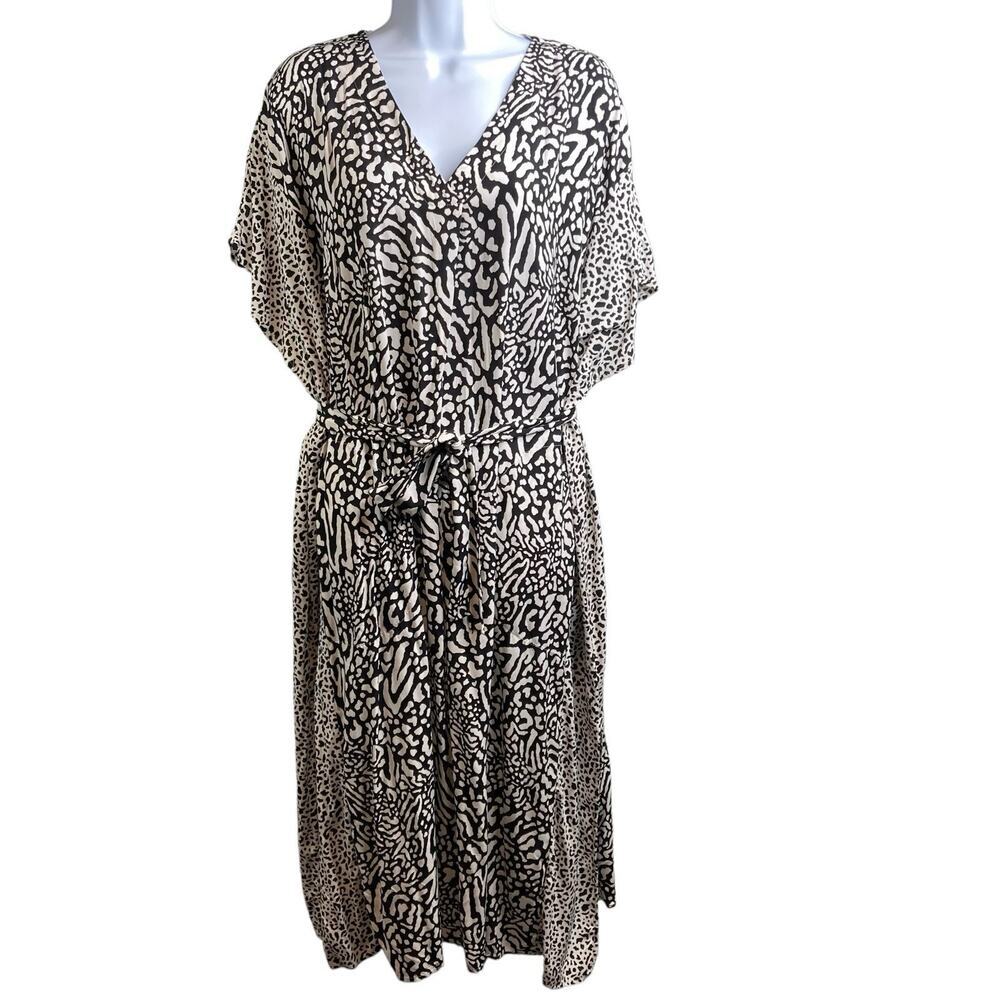 Donna Karan Eco Vera‎ Black Zebra Maxi Sleep Dress Size S/M Oversized Loungewear